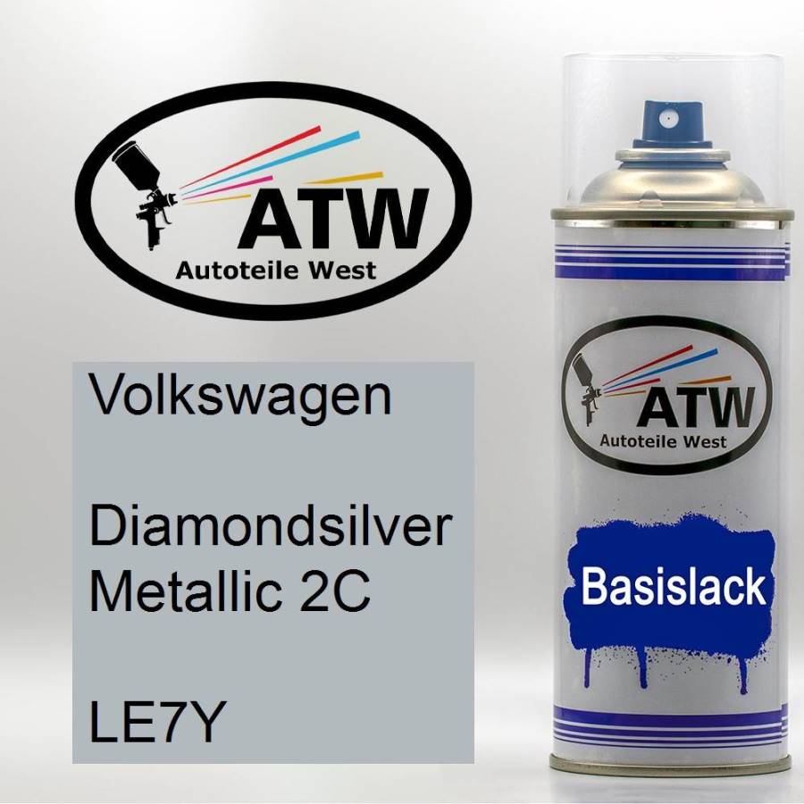 Volkswagen, Diamondsilver Metallic 2C, LE7Y: 400ml Sprühdose, von ATW Autoteile West.